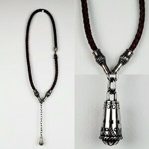 Vintage 80's Women's Braided Weave Cord Belt w/ Silver Hardware 30" EVC